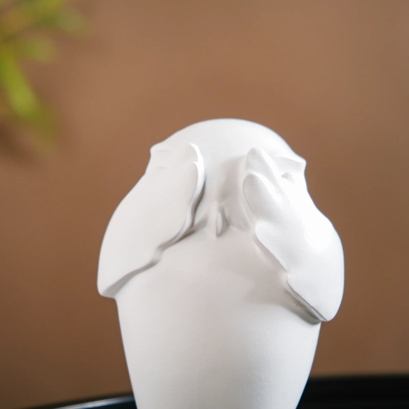 Wise Owl Resin Showpiece White Set Of 3