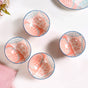 Pastel Print Ceramic Snack Bowls Set Of 4 300ml - Snack bowls, ceramic bowl set, serving bowl, icecream bowl, snack bowl set