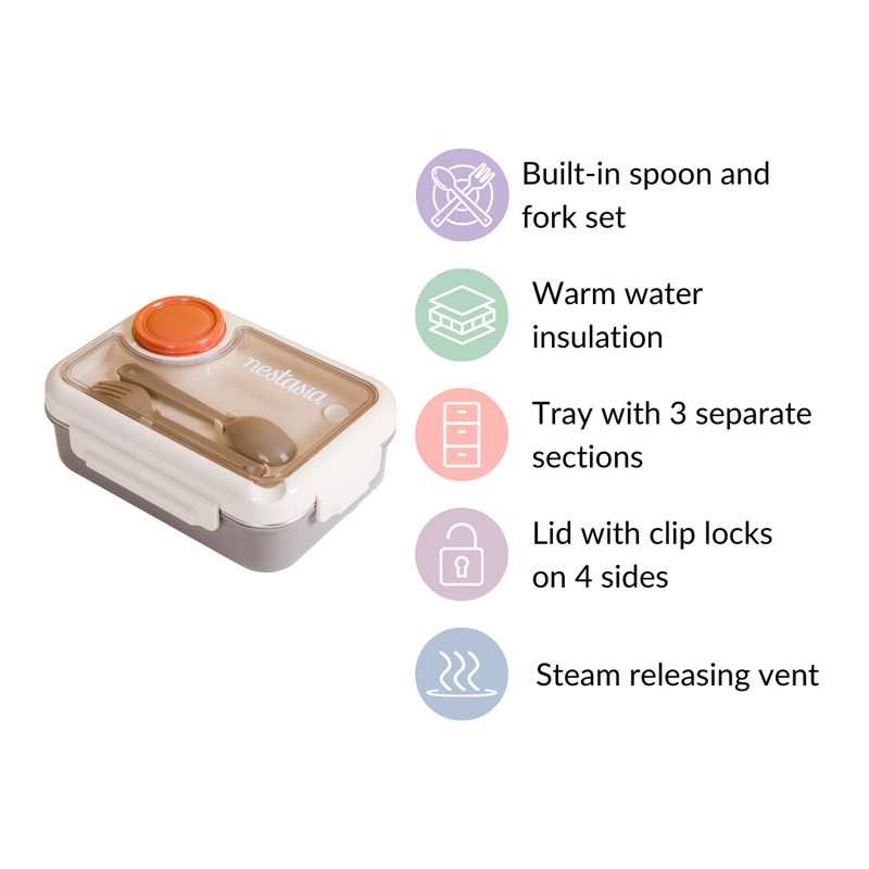 Tiffin Box For Office With 3 Individual Compartments Brown 750ml