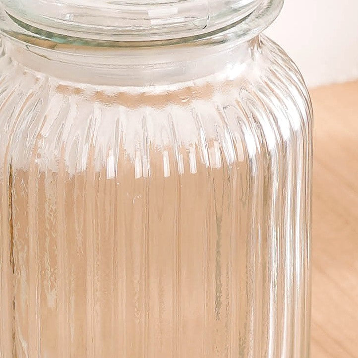 Glass Storage Jar With Lid Set Of 4 1 Litre