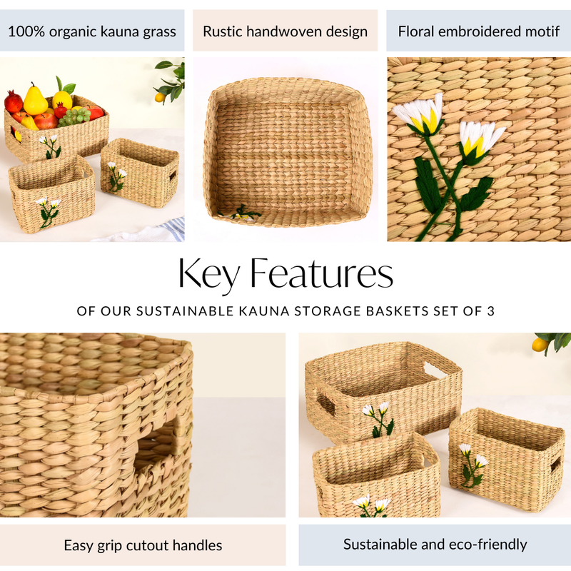 Sustainable Kauna Storage Baskets Set Of 3