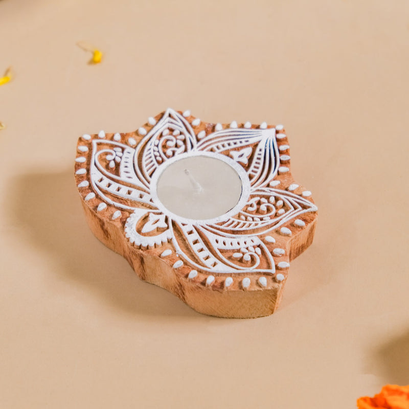 Blooming Lotus Tea Light Candle Holder Set Of 2- Lotus tea light holders, set of 2 candle holders, decorative tea light holders, candle holder set, lotus candle holders