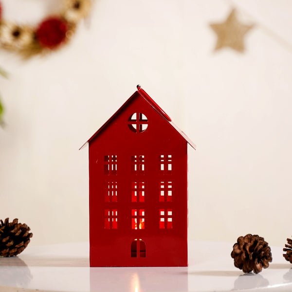 Red House Lantern With Handle