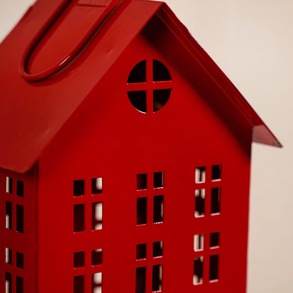 Red House Lantern With Handle