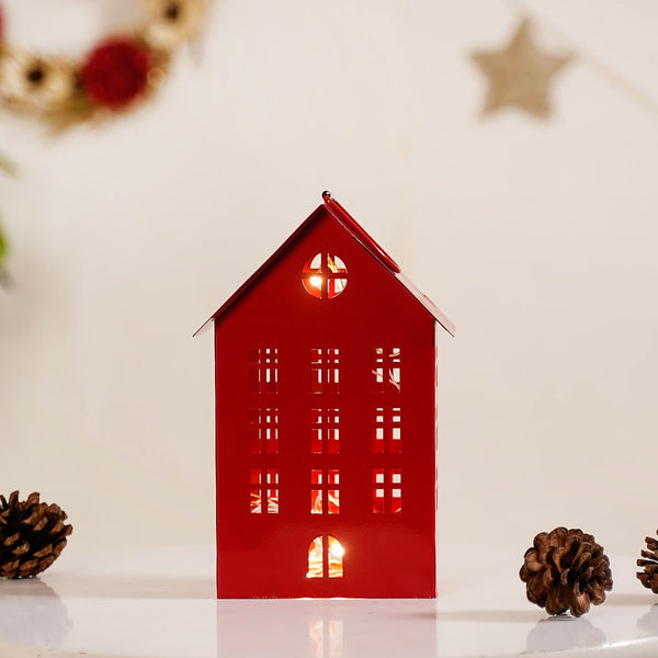 Red House Lantern With Handle