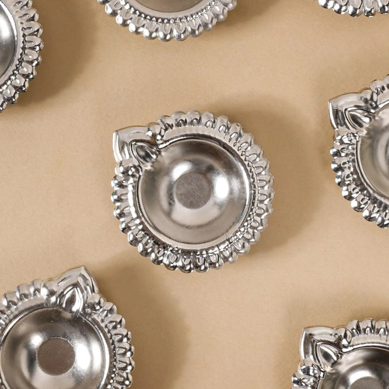 Sustainable Metal Tea Light Holder Silver Set Of 11