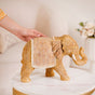 Rustic Elephant Decor Showpiece Beige