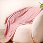 Pastel Pink Diamond Knit Throw For Couch
