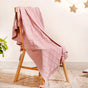 Pastel Pink Diamond Knit Throw For Couch