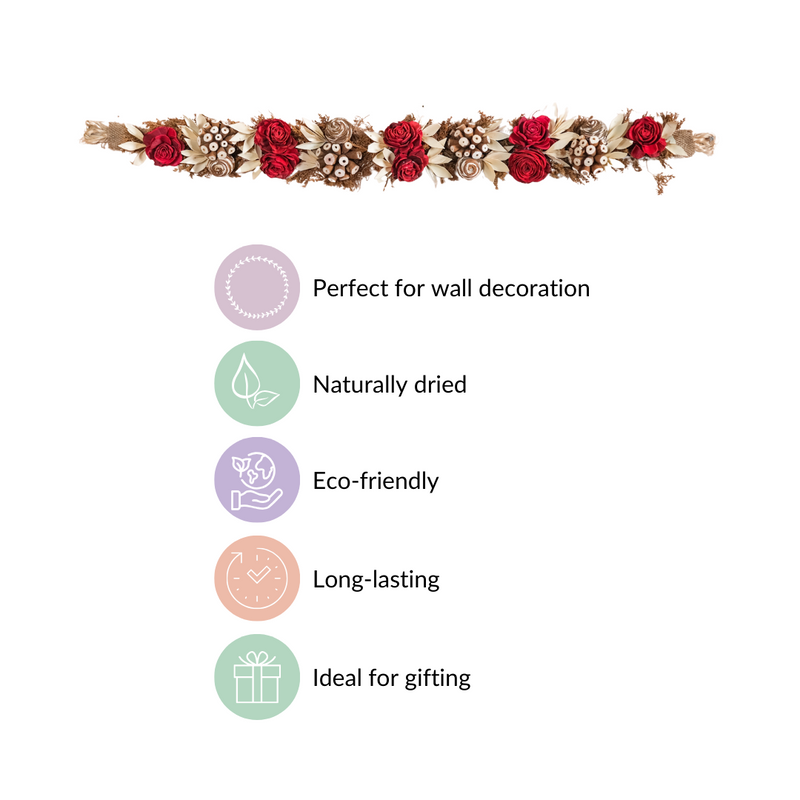 Artificial Flower Door Hanging Red