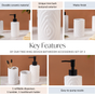Tree Ring Design Bathroom Accessories Set Of 3 White