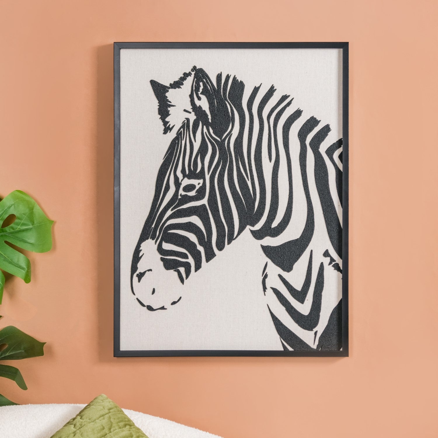 Zebra Safari Embossed Wall Decor For Living Room 23x17 Inch Online