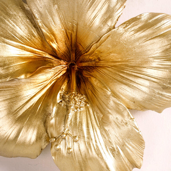 Hibiscus Wall Decor Gold