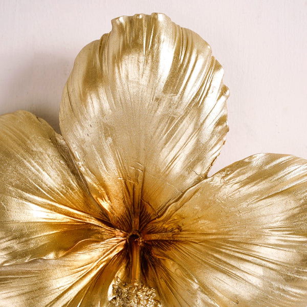 Hibiscus Wall Decor Gold