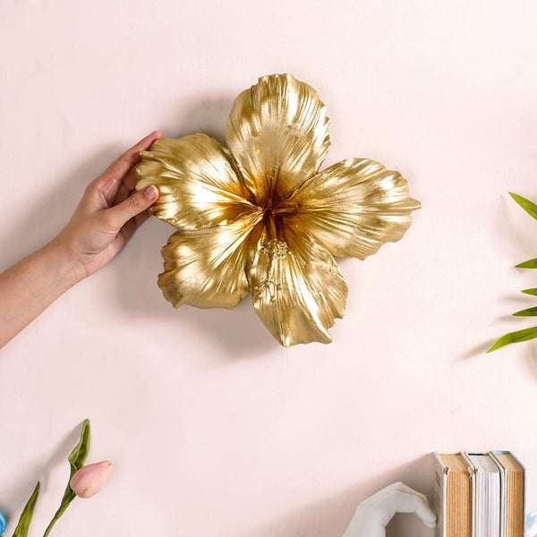 Hibiscus Wall Decor Gold