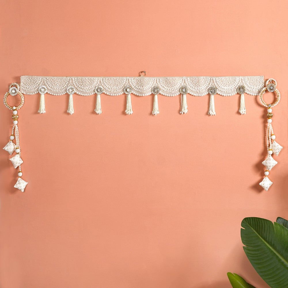 Pearl Toran and Door Hanging Set of Off-White1