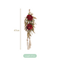 Natural Red Flower Wall Hanging With Tassels Set Of 4