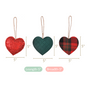 Hearts Wall Hanging Ornaments Set of 3- decorative heart wall hangings, wall art, heart-themed decor, charming wall accents