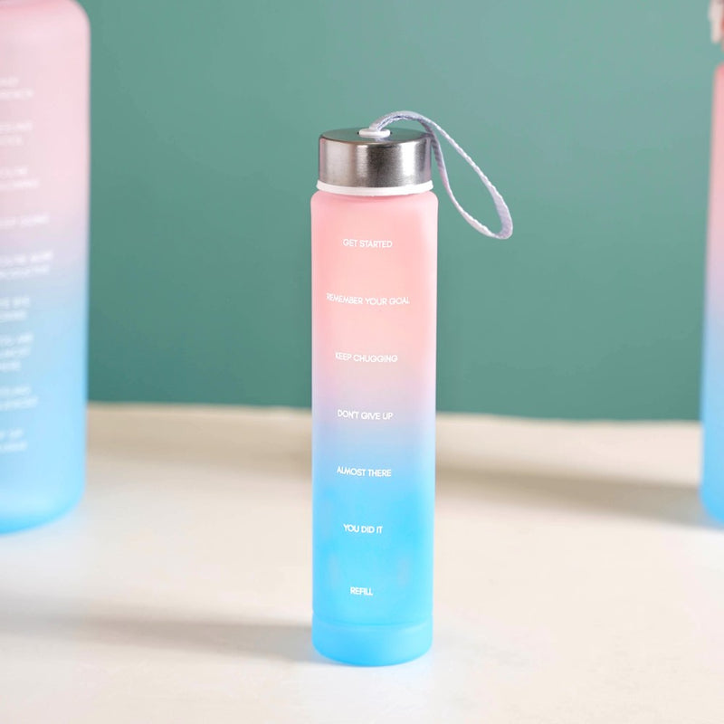 Sporty Motivational Water Bottles Set Of 3 Pink Blue- Water bottles, water bottle set, BPA free water bottles, water bottle with sipper