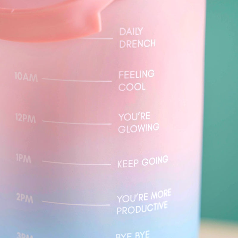Sporty Motivational Water Bottles Set Of 3 Pink Blue- Water bottles, water bottle set, BPA free water bottles, water bottle with sipper