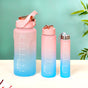 Sporty Motivational Water Bottles Set Of 3 Pink Blue- Water bottles, water bottle set, BPA free water bottles, water bottle with sipper