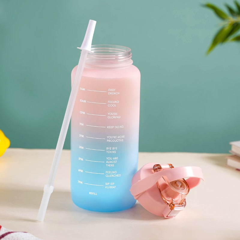 Sporty Motivational Water Bottles Set Of 3 Pink Blue- Water bottles, water bottle set, BPA free water bottles, water bottle with sipper