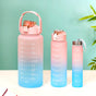 Sporty Motivational Water Bottles Set Of 3 Pink Blue- Water bottles, water bottle set, BPA free water bottles, water bottle with sipper