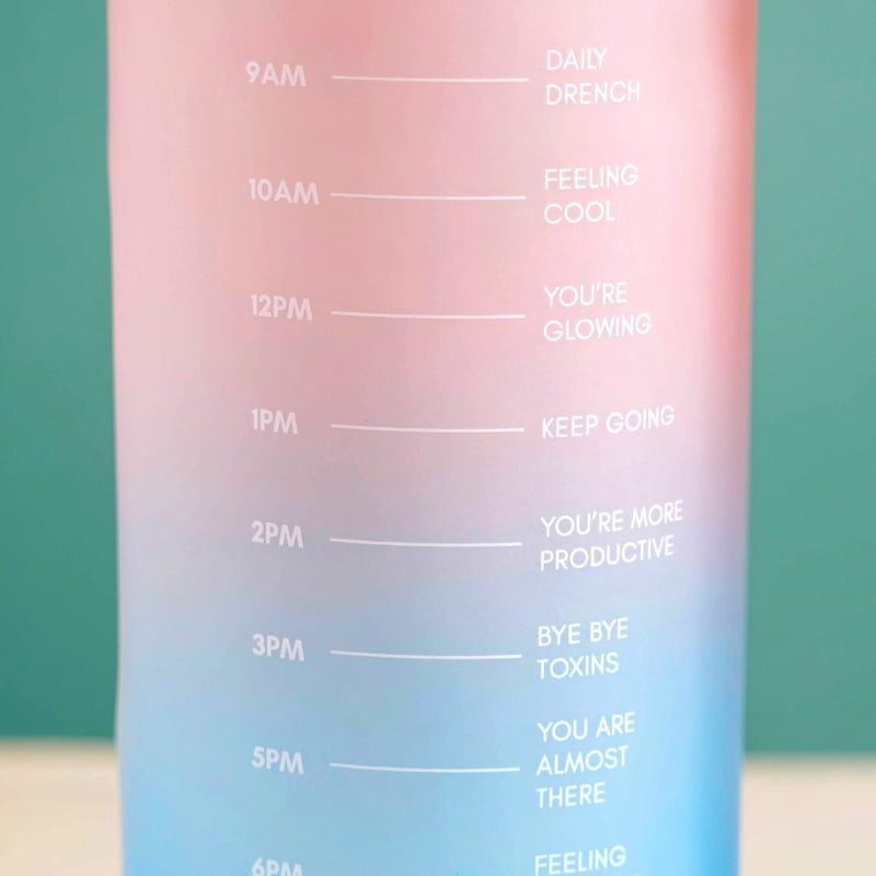 Sporty Motivational Water Bottles Set Of 3 Pink Blue- Water bottles, water bottle set, BPA free water bottles, water bottle with sipper