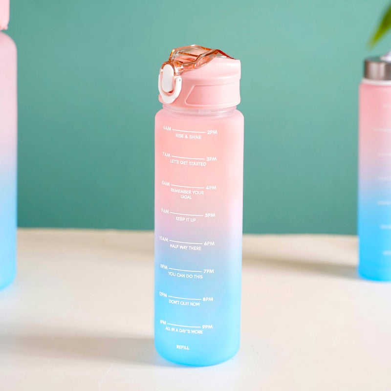 Sporty Motivational Water Bottles Set Of 3 Pink Blue- Water bottles, water bottle set, BPA free water bottles, water bottle with sipper