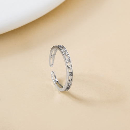 Whispering Shine Dainty Silver Ring