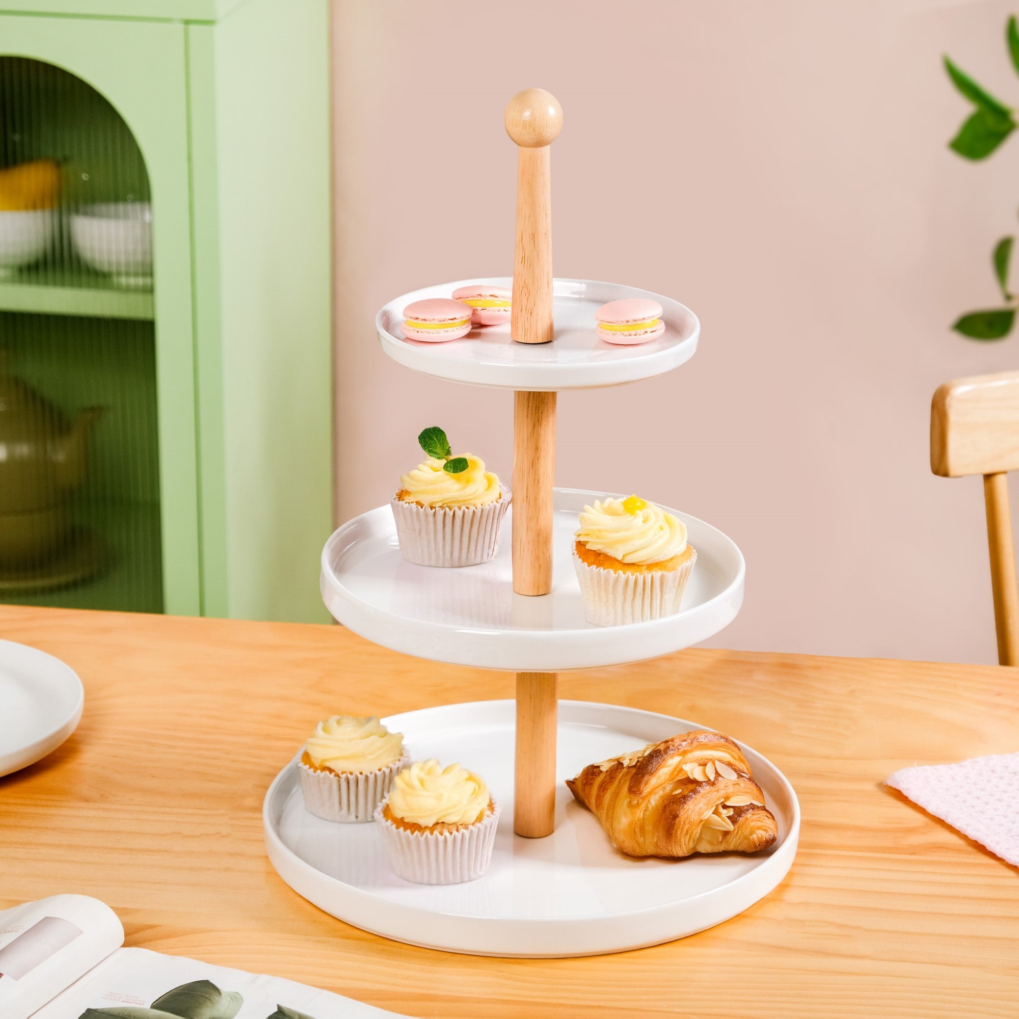 White Tier Ceramic Cupcake Stand
