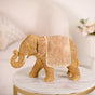 Rustic Elephant Decor Showpiece Beige