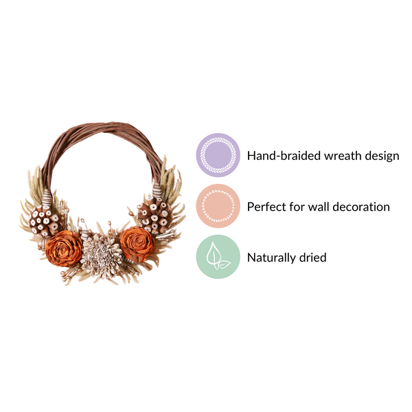 Dried Flower Wreath For Fall Decor