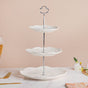 White Crochet Ceramic 3-tier Cupcake Stand