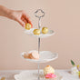 White Crochet Ceramic 3-tier Cupcake Stand