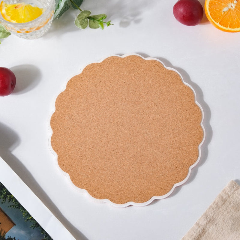 Floral Mandala Ceramic Trivet Orange 8 Inch