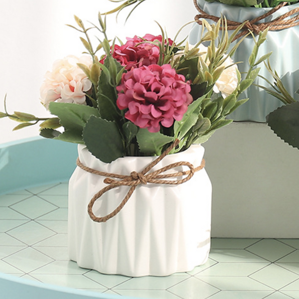 FLORA Vase with Flowers - white - Artificial flower | Home decor item | Room decoration item