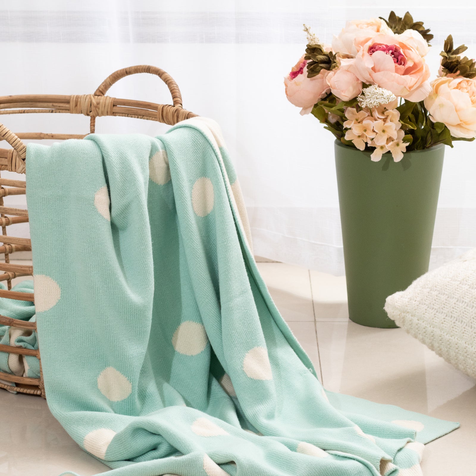 light blue cotton blanket