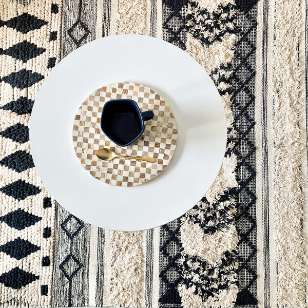 BOHO Avery Hand Woven Rug - Black & Beige