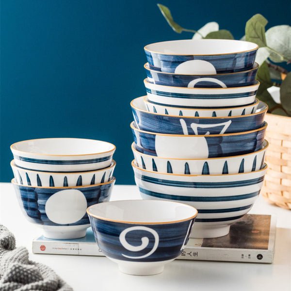 Ceramic Bowls Nitori 680 ml - Bowl, ceramic bowl, serving bowls, ramen bowl, noodle bowl, salad bowls, bowl for snacks, large serving bowl | Bowls for dining table & home decor