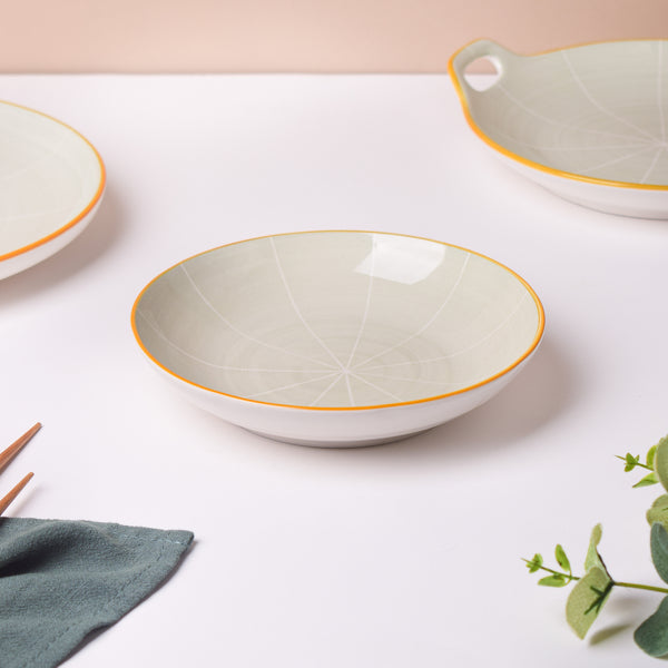 Willow Light Grey Ceramic Snack Plate 7 inch