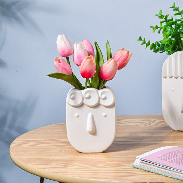 Nordic Ceramic Face Vase Small - Flower vase for home decor, office and gifting | Home decoration items