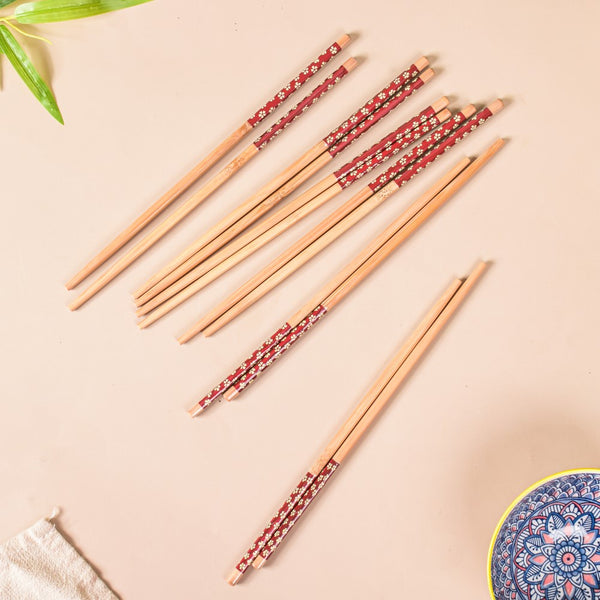 Mandala Ceramic Bowl And Chopstick Multicolour Set Of 6