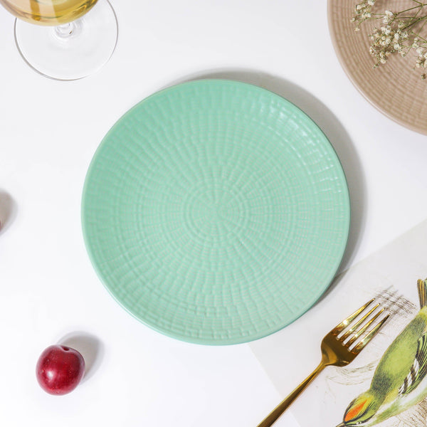 Aamirah Green Patterned Snack Plate 8 Inch