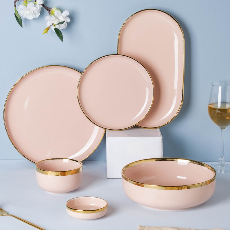 VERA Pink 27 Piece Dinner Set For 6