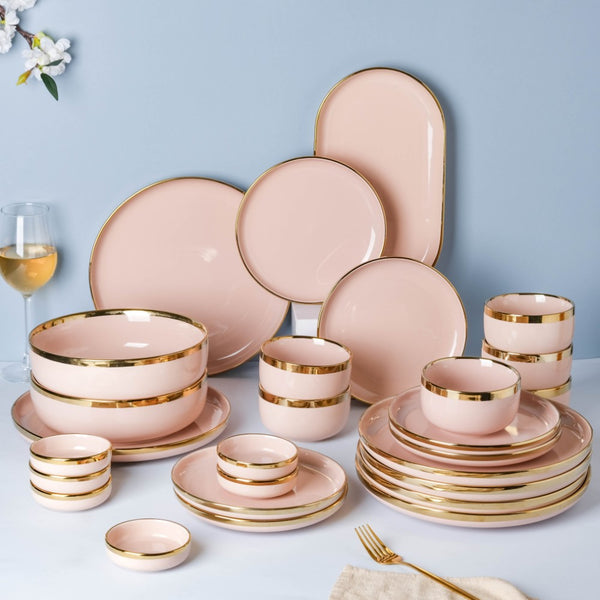 VERA Pink 27 Piece Dinner Set For 6