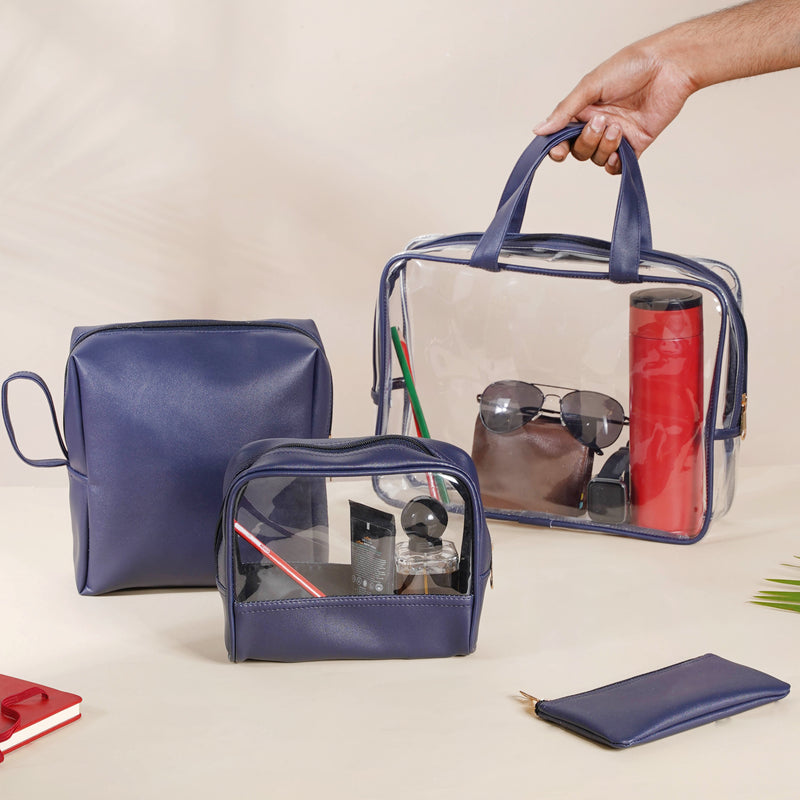 Navy Blue Travel Kit Set of 4