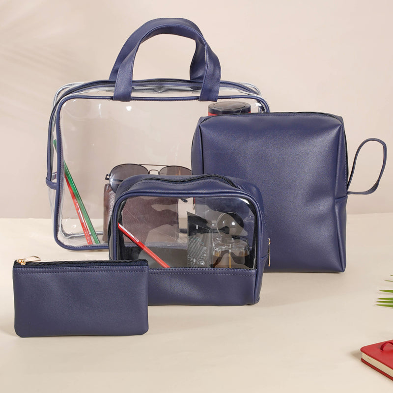 Navy Blue Travel Kit Set of 4