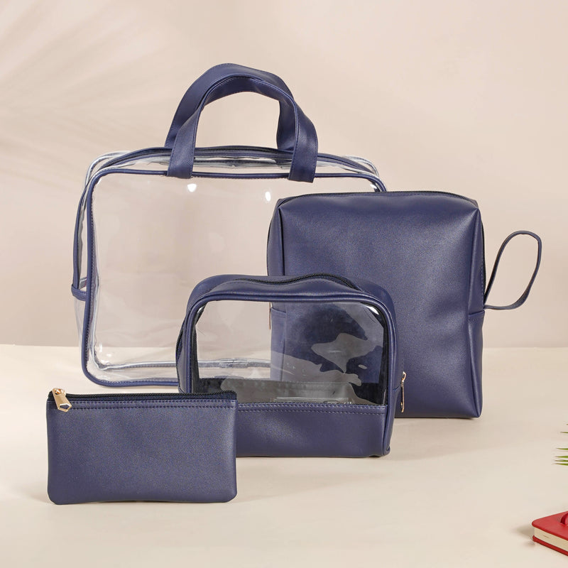 Navy Blue Travel Kit Set of 4