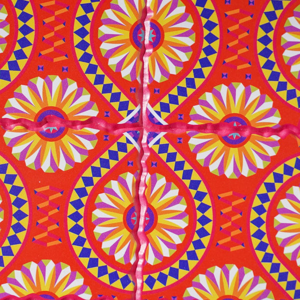 Zellij Art Square Ceramic Tiled Trivet Orange